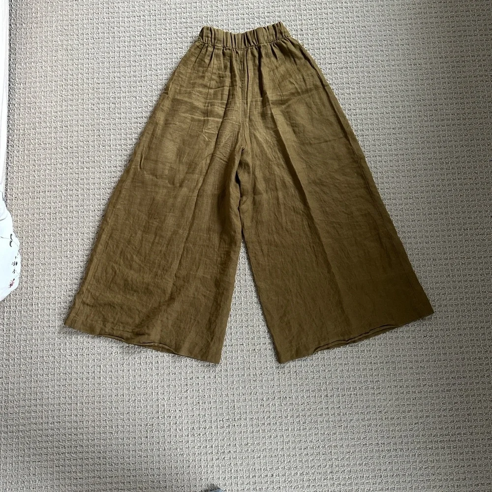 Elizabeth Suzann Andy Palazzo Pants in Olive XS-T - Picture 2 of 6